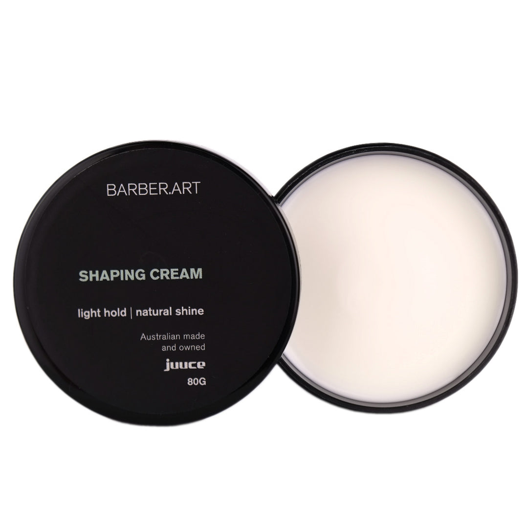 Juuce Barber Art Shaping Cream gives you the control you need to create the look you want, while natural shine ensures your hair still looks good when it's all done. Plus, it washes out easily so you can get back to your day in no time flat.