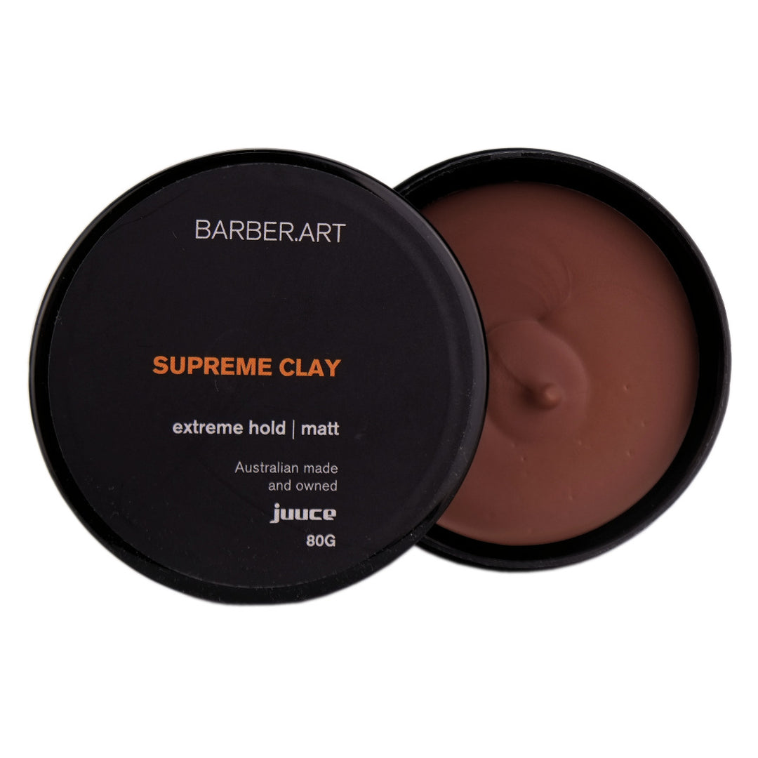 Barber Art Supreme Clay will keep your style locked in all day. This strong, reworkable clay provides a low shine, matt finish that'll make you stand out from the crowd.