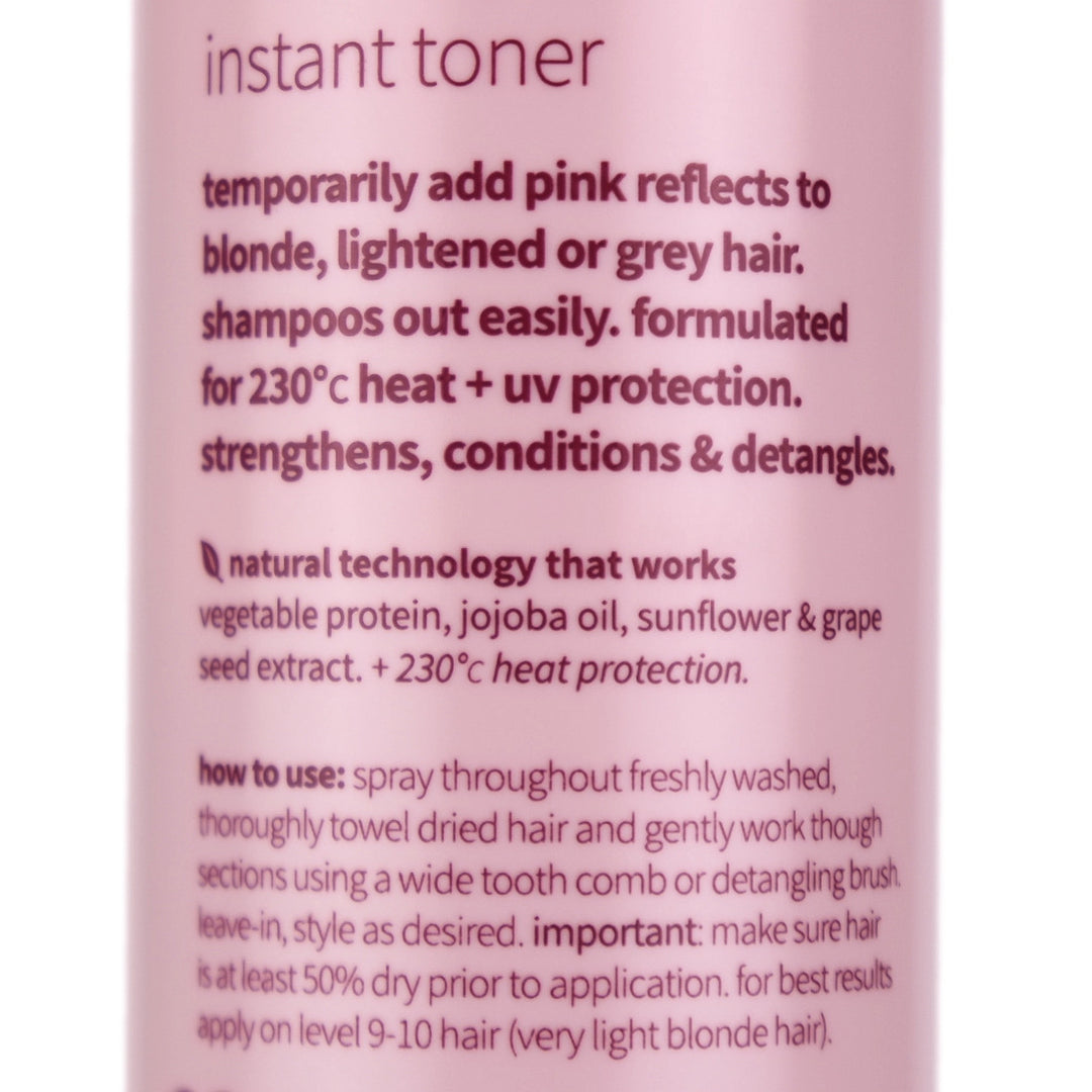 CPR Serious Pink Instant Toner temporarily adds pink reflects to blonde, lightened or grey hair.