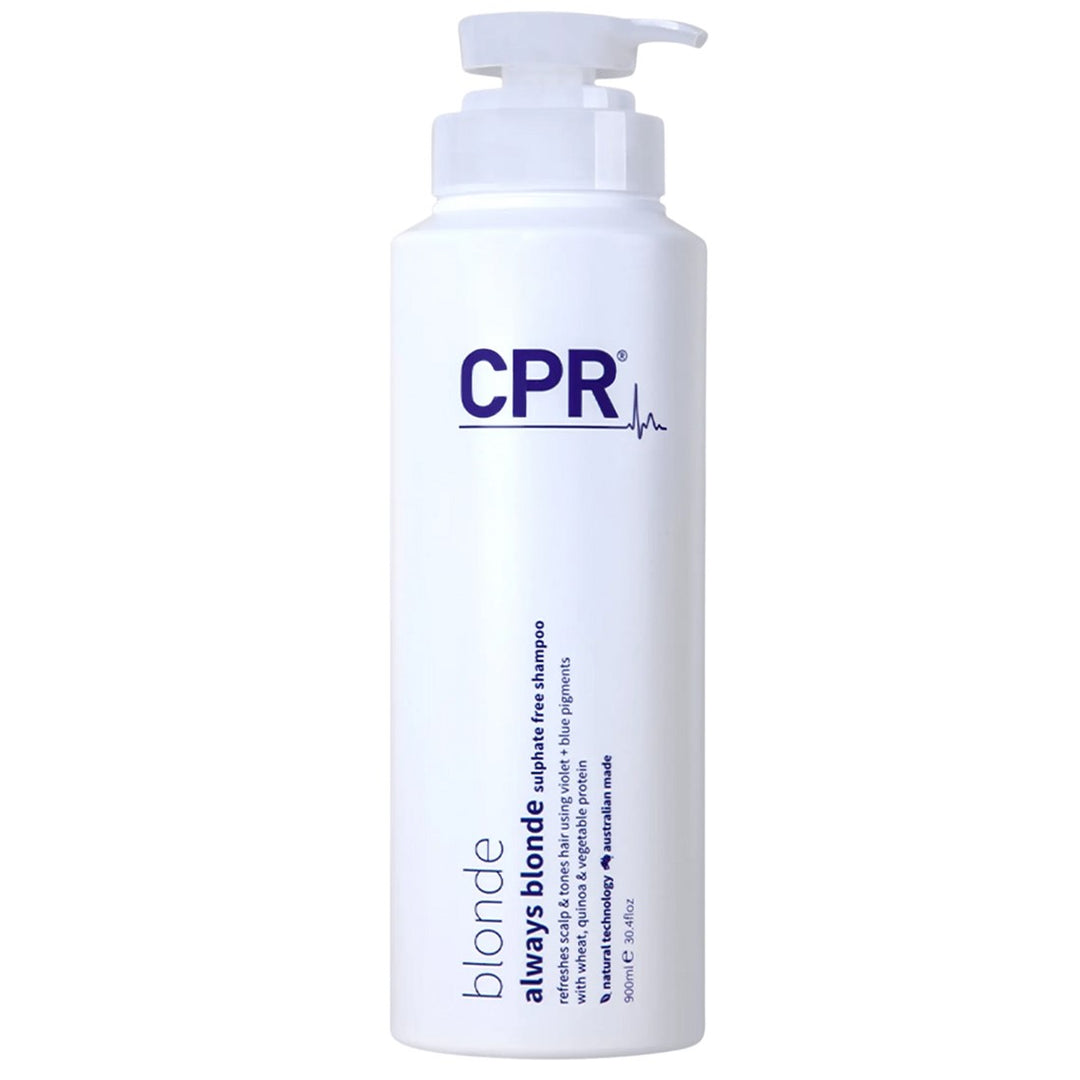 CPR Blonde Shampoo is a broad spectrum toning to neutralise yellow, brassy and gold tones for fresh, clean blondes.