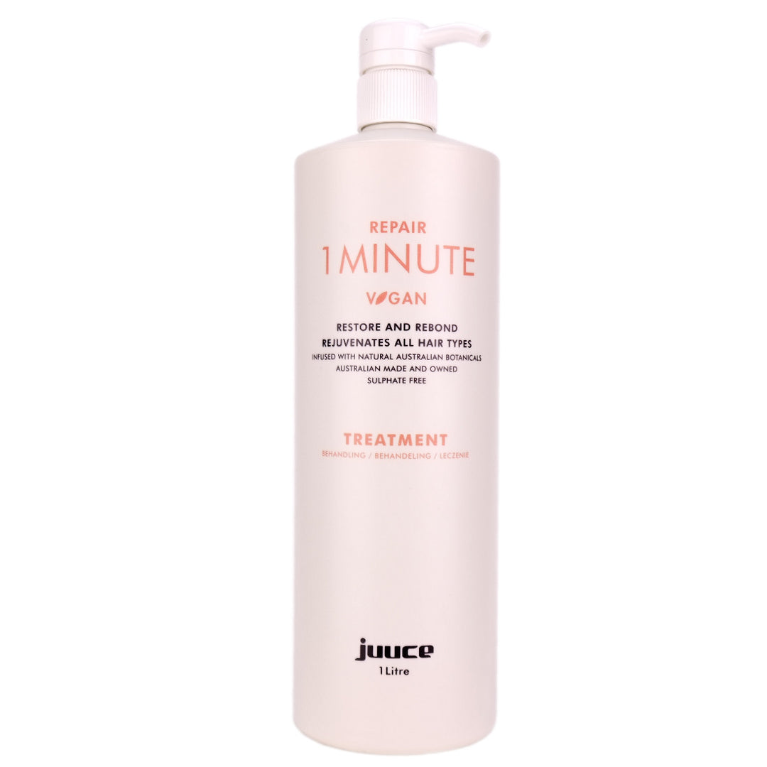 Juuce 1 Minute Treatment 1 Litre is an intense 60 second repair treatment to restore, rebond and rejuvenate damaged hair.