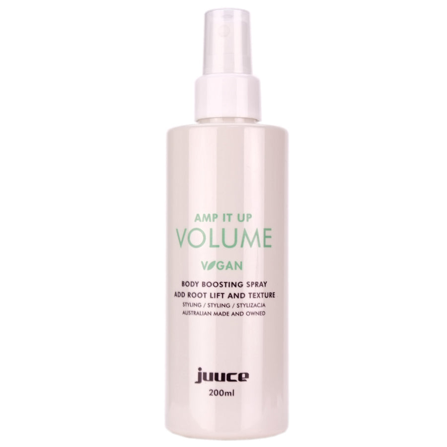 Juuce Amp It Up Volume Spray helps boosts up volume at the roots to increase body, shine and bounce in all types of fine, limp or flat hair.