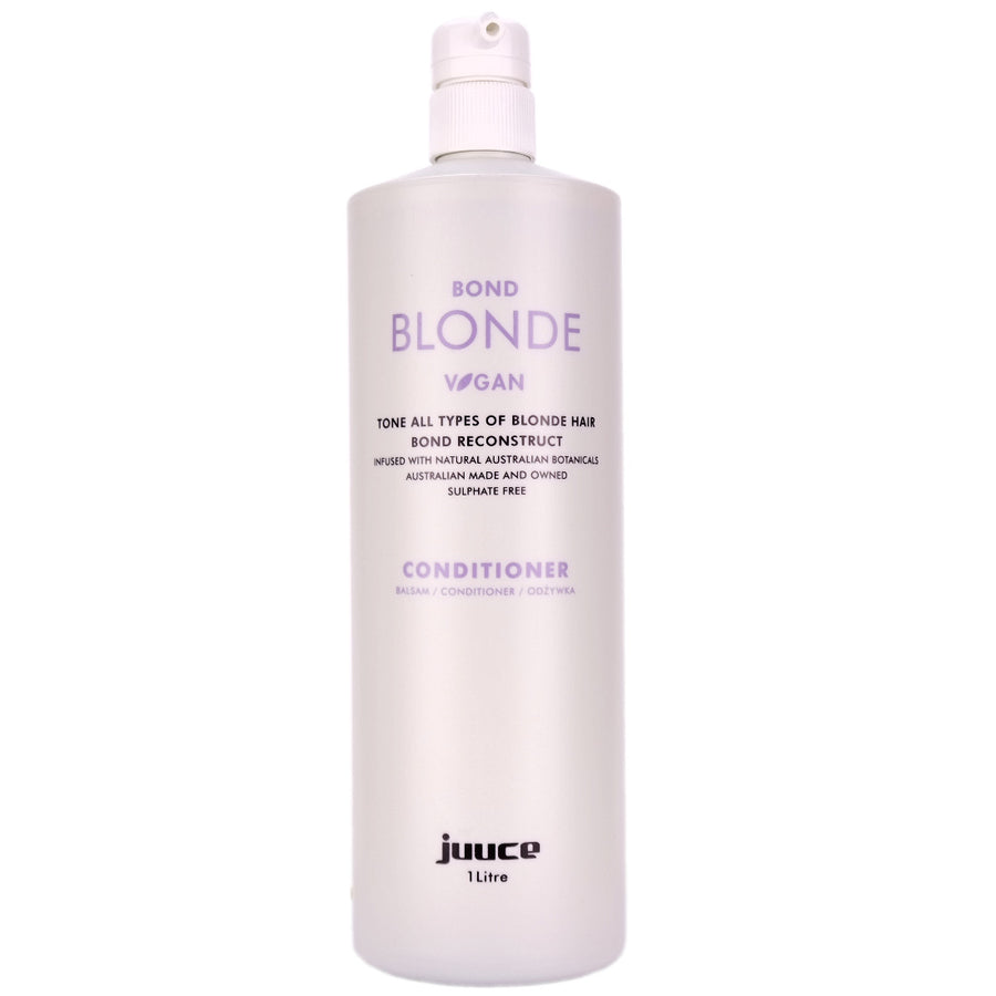 Juuce Bond Blonde Conditioner is a cream moisturising conditioner with extra toning to reduce gold tones for pure blonde hair.