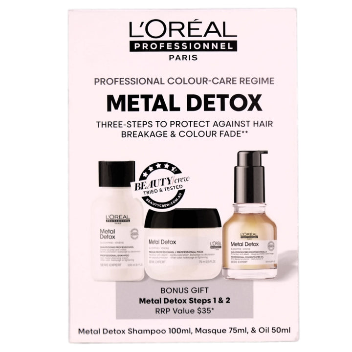 L'Oreal Professionnel Metal Detox Starter Kit is the ultimate haircare regime designed to revive and restore damaged, coloured hair that lacks shine.