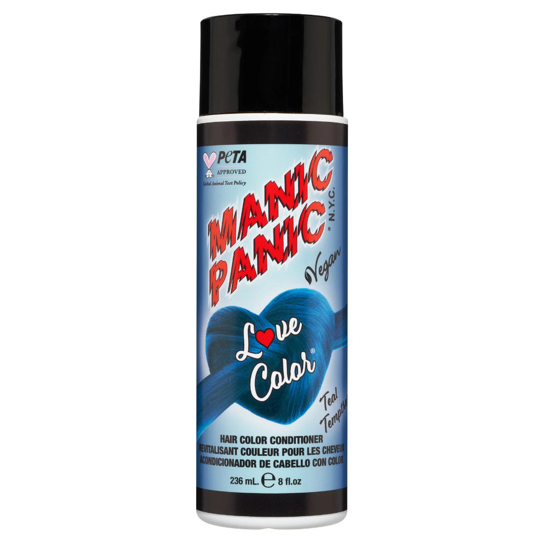 Manic Panic Love Colour Teal Temptress Colour Depositing Conditioner provides a medium cyan that will refresh and intensify your faded colour.