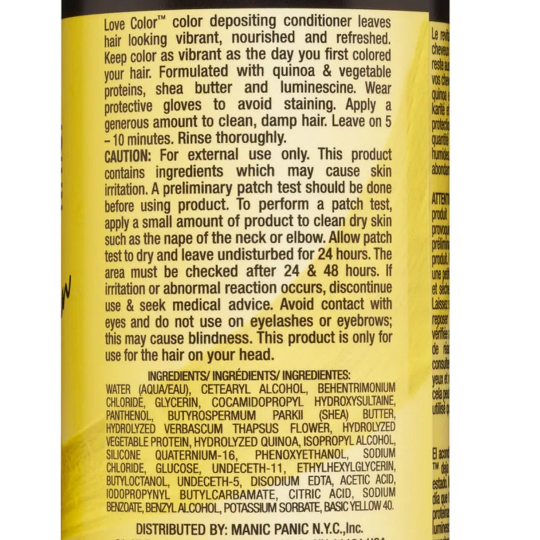 Manic Panic Love Colour Yellow Heart Depositing Conditioner 236ml