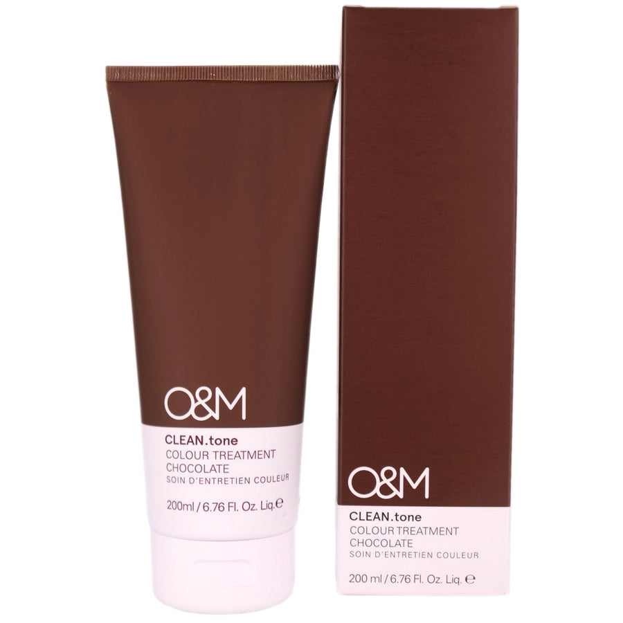 O&M Clean Tone Chocolate Colour Treatment helps to keep your hair colour looking fresh, nourished and shiny like you have just left the the salon.