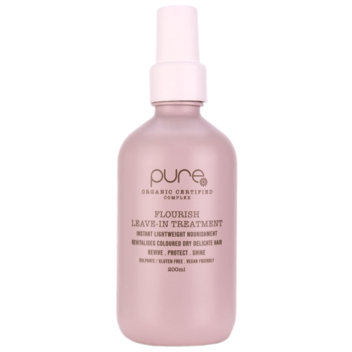 Pure Flourish Leave-In Treatment provides instant lightweight nourishment and revitalises coloured dry delicate hair.