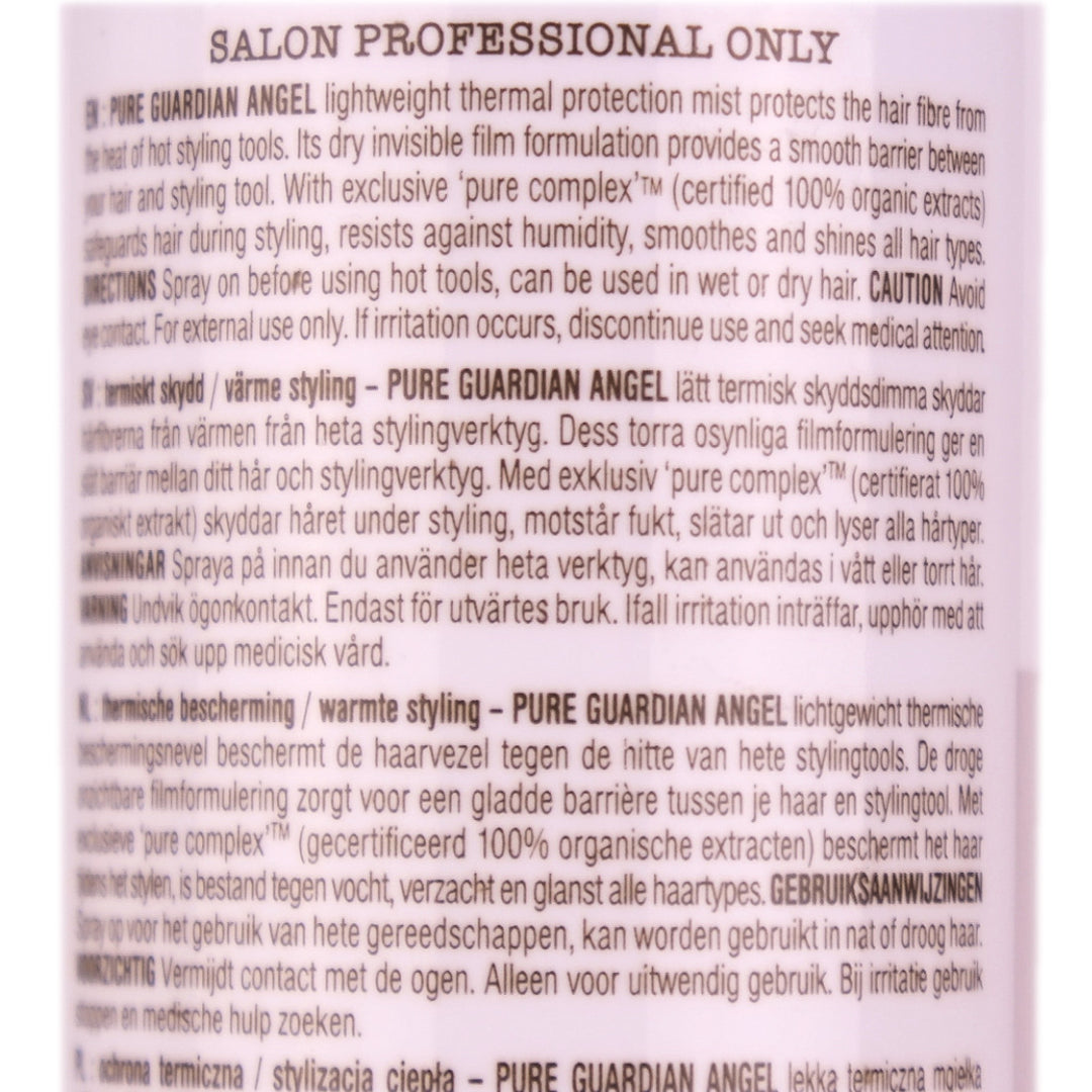 Pure Guardian Angel Thermal Protection Spray for your hair provides lightweight thermal protection mist which protects the hair from the heat of hot styling tools.
