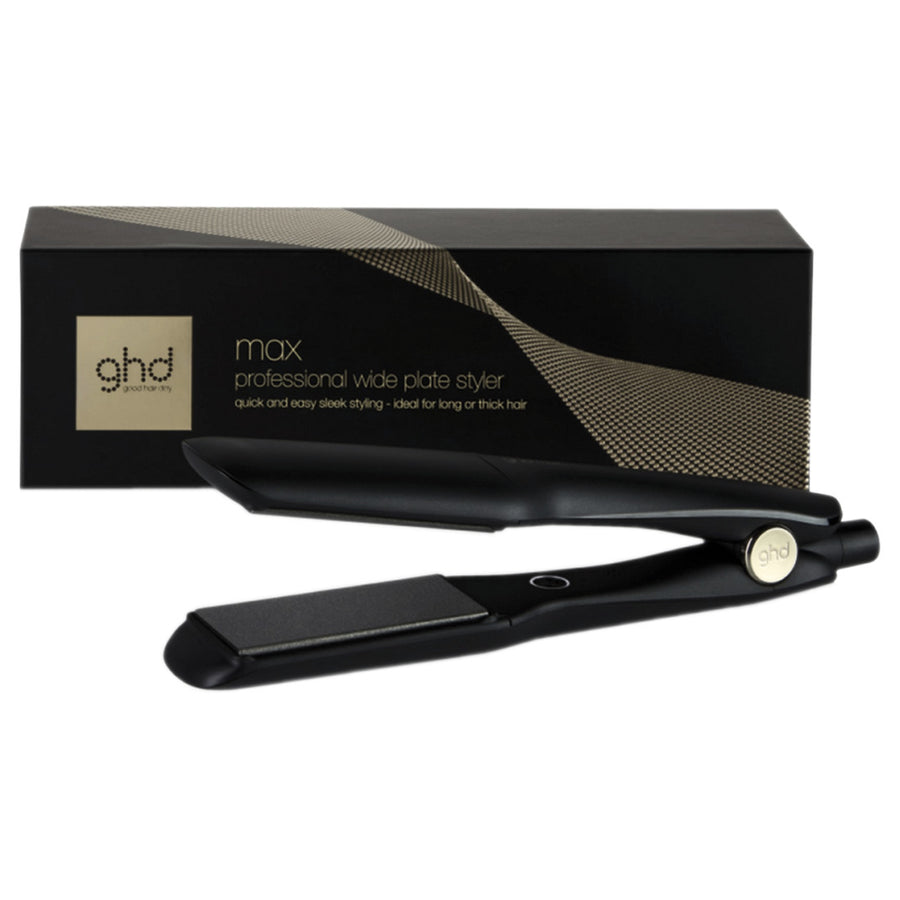 ghd Max is a Wide Plate Hair Straightener to make even easier work of straightening thick or very curly hair with the larger plates on the ghd max styler.