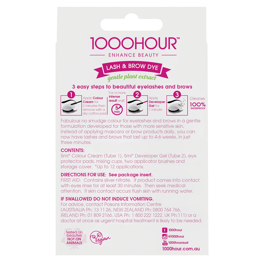 1000 Hour Lash & Brow Dye Kit Natural Black details