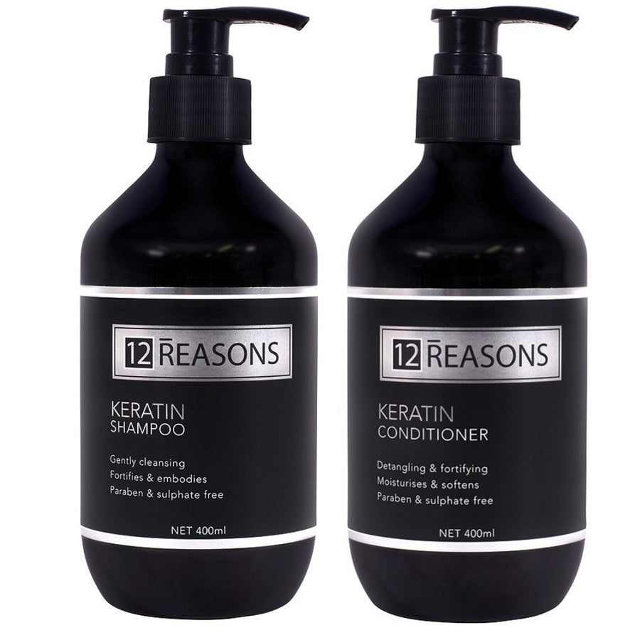 12Reasons Keratin Shampoo and Conditioner 400ml Duo