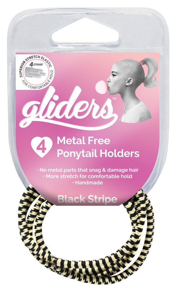 Gliders Premium Metal Free Ponytail Holders x 4