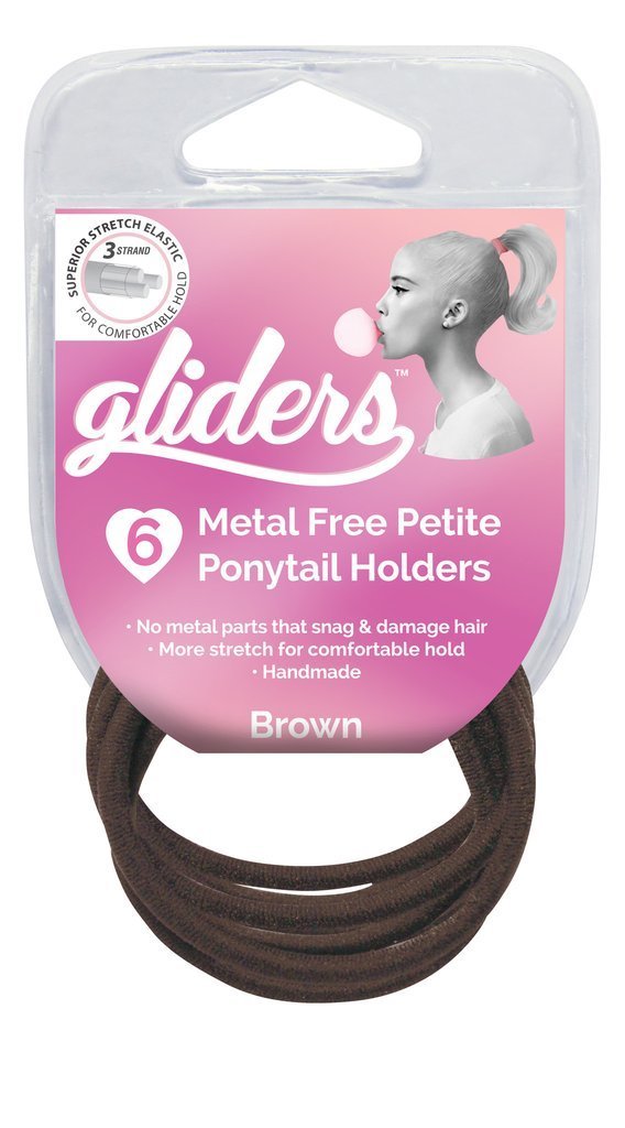 Gliders Premium Metal Free Petite Ponytail Holders x 6