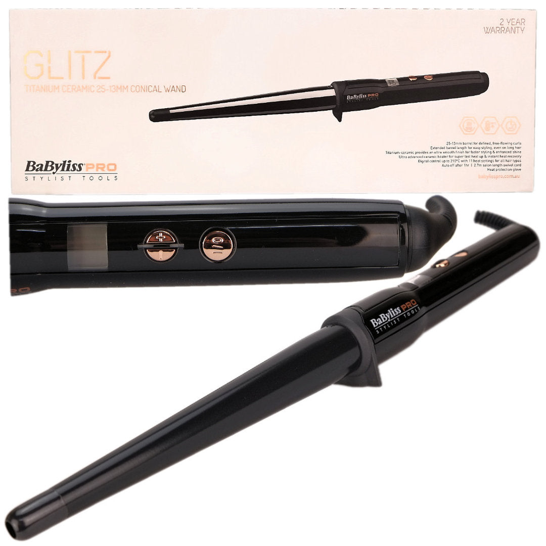 Babyliss Pro Glitz Titanium Ceramic 25-13mm Conical Wand – The