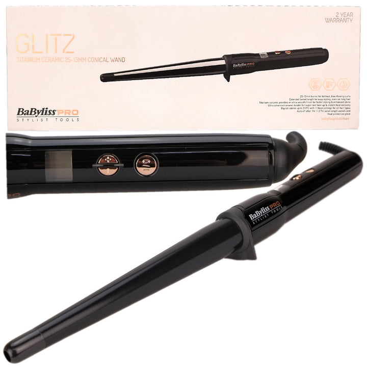 Babyliss Pro Glitz Titanium Ceramic 25-13mm Conical Wand