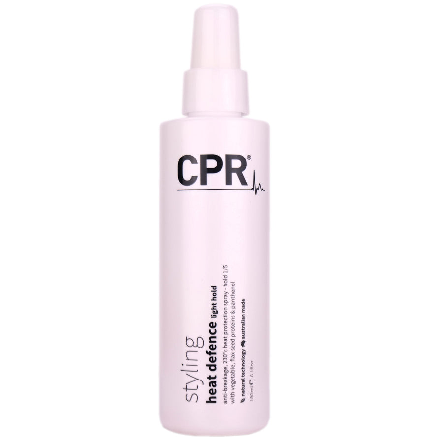 CPR Heat Defence is the perfect Light Weight Spray that provides protection, strengthens and provides a smooth glide for your hot styling tools with anti-breakage and a long lasting finish.