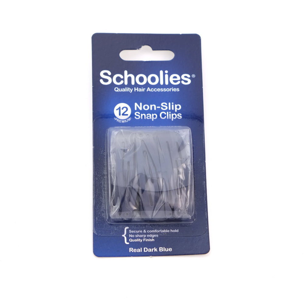 Schoolies Non-Slip Snap Clips 12pc Various Colours