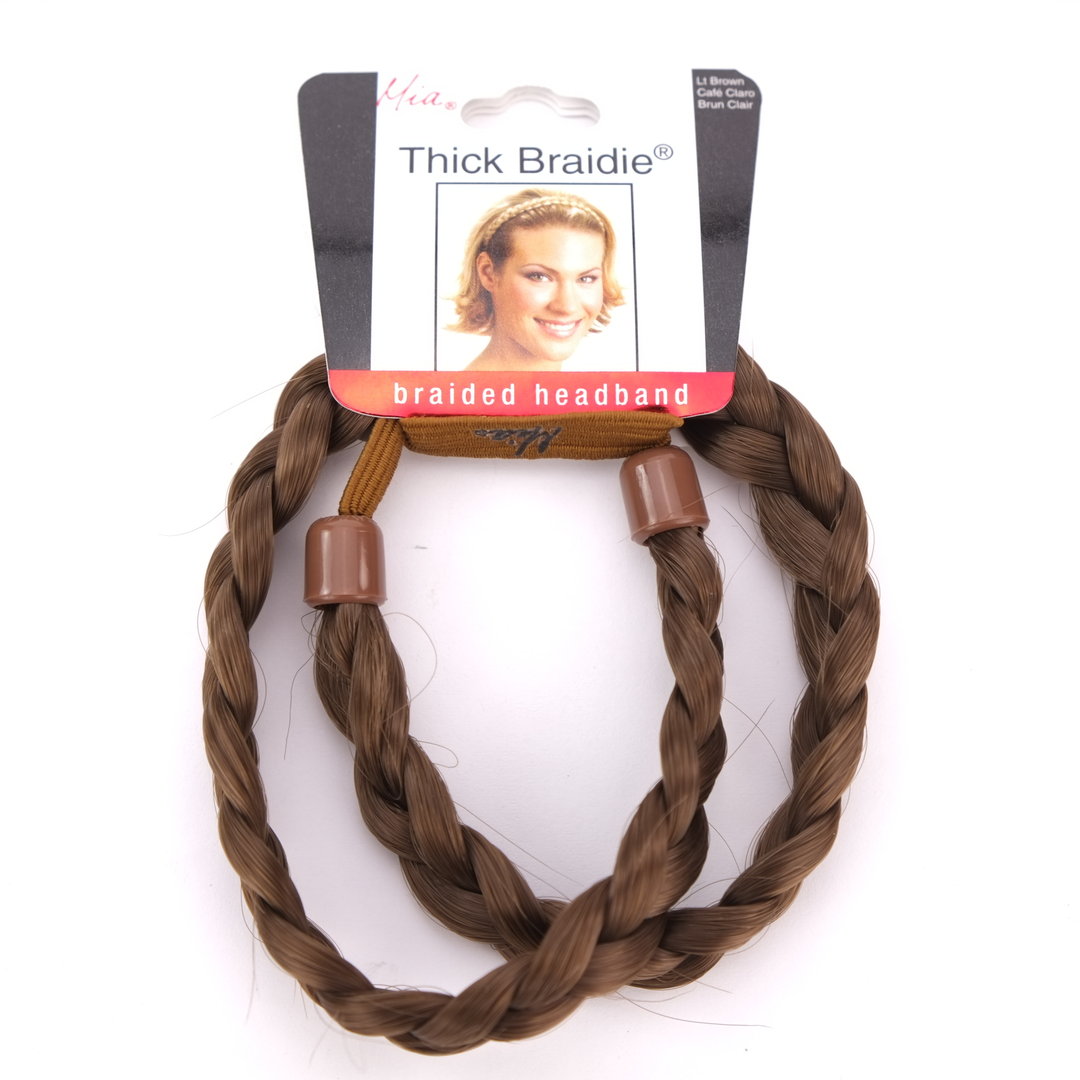 Mia Thick Braidie Light Brown Braided Headband