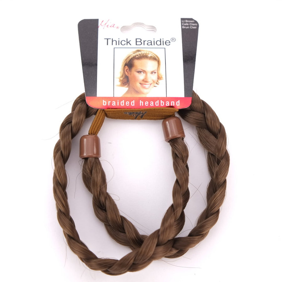 Mia Thick Braidie Light Brown Braided Headband