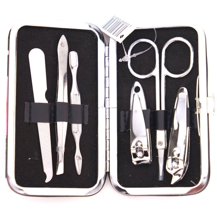 6 Piece Manicure Set with Floral Design