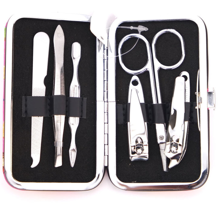 6 Piece Manicure Set with Floral Design