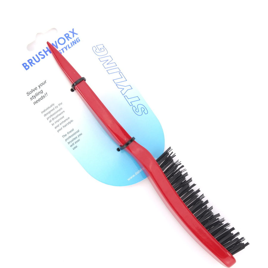 Brushworx Styler Nylon Teasing Brush - Red 3 Row