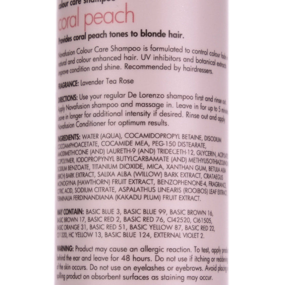 De Lorenzo Novafusion Coral Peach Colour Care Shampoo 250ml