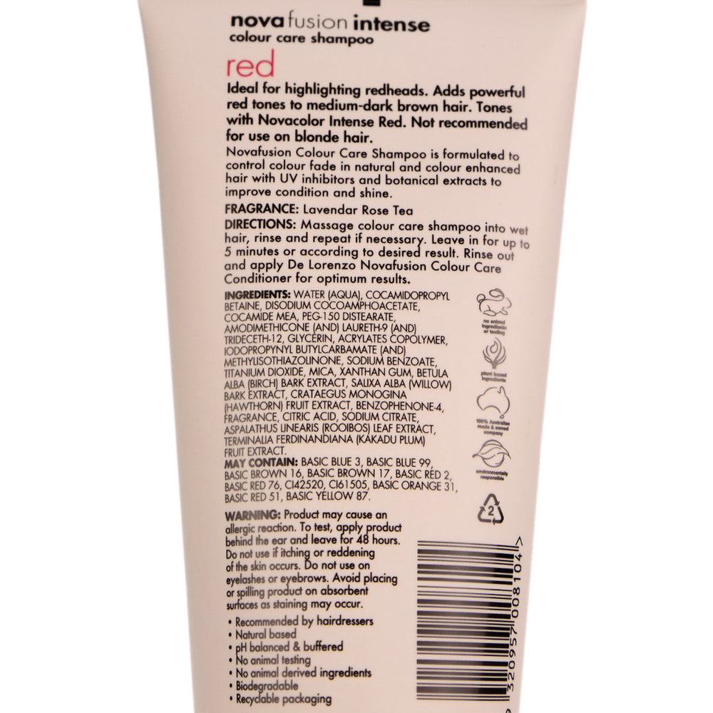 De Lorenzo Novafusion Intense RED Shampoo 200ml