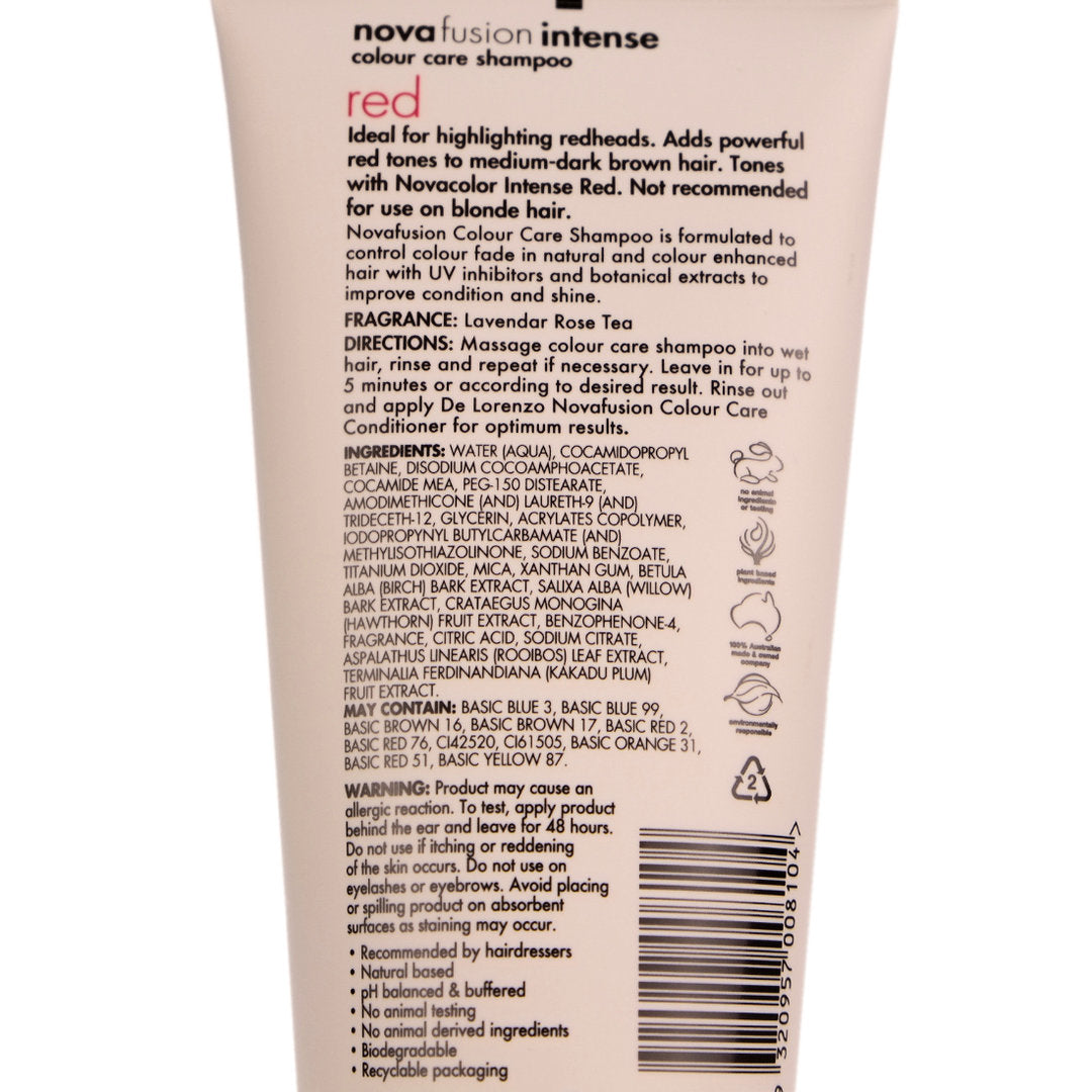 De Lorenzo Novafusion Intense RED Shampoo 200ml