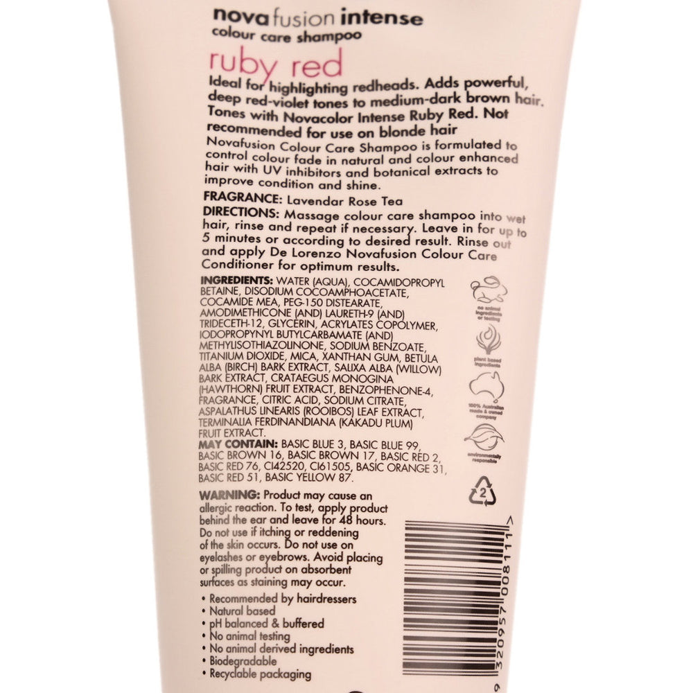 De Lorenzo Novafusion Intense Ruby Red Colour Shampoo
