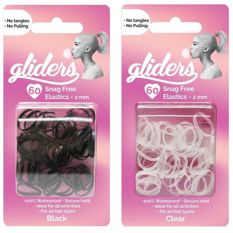 Gliders Snag Free 2mm Hair Elastics 60 Pack