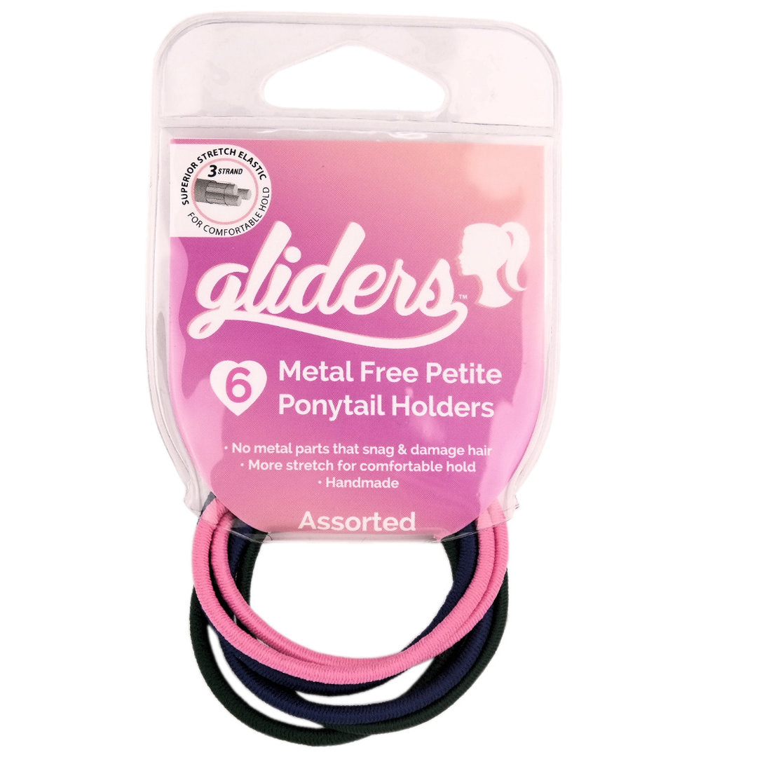 Gliders Premium Metal Free Petite Ponytail Holders x 6
