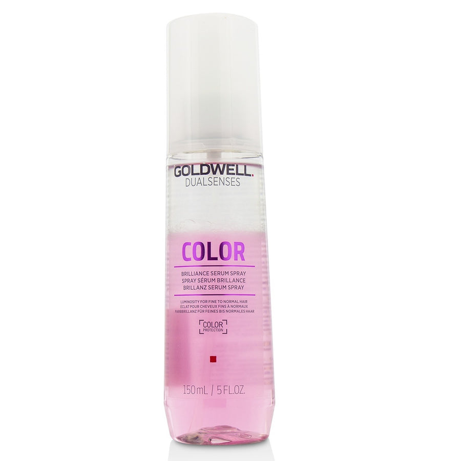 Goldwell Color Brilliance Serum Spray is a leave-in spray that instantly provides weightless conditioning and shine. It creates a new color gleam for coloured and non-coloured hair.