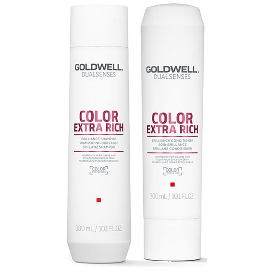 Goldwell Dualsenses Color Extra Rich Brilliance Duo Hair Pack provides colour luminosity for coloured and non-coloured thick to course hair.
