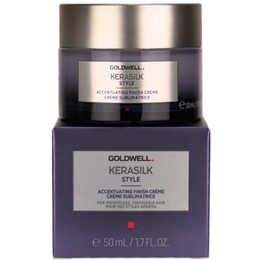 Goldwell kerasilk Style Accentuating Finish Creme is a weightless, touchable, shiny finish creme.