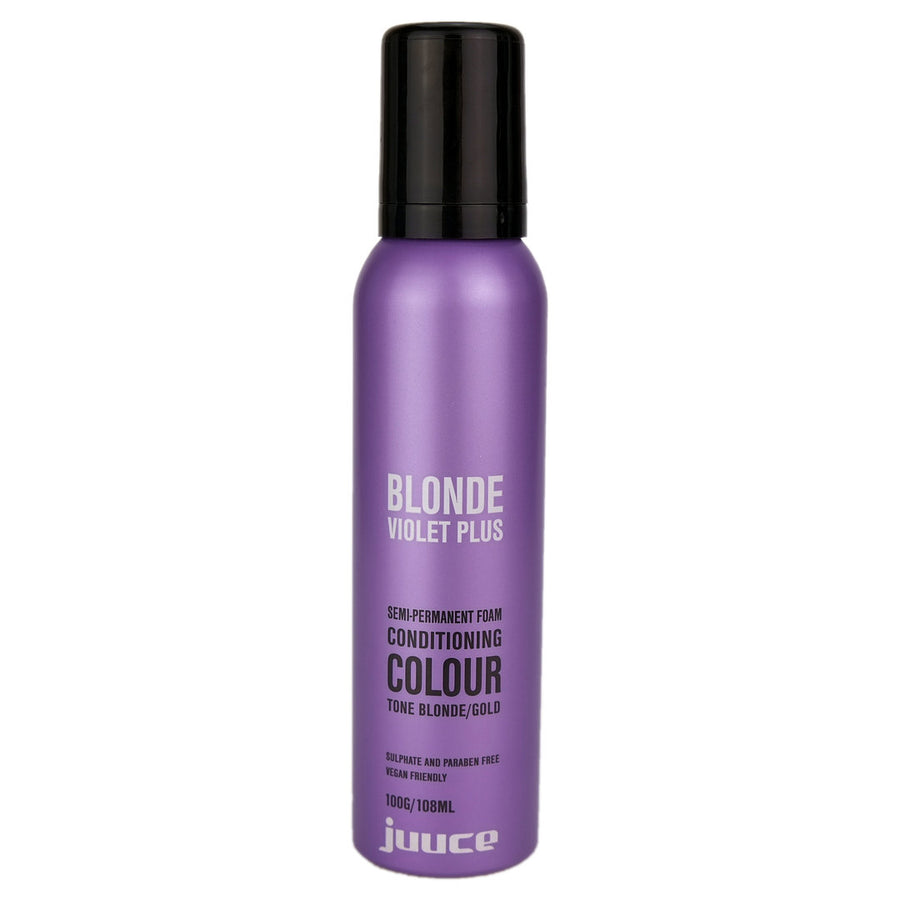 Juuce Blonde Violet Plus is an extra violet Blonde Toner that delivers temporary violet pigments to blonde hair to remove unwanted gold and yellow tones.
