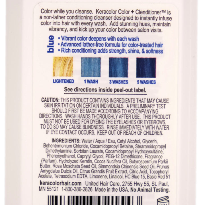 Keracolor Color + Clenditioner Blue Colour Shampoo 355ml