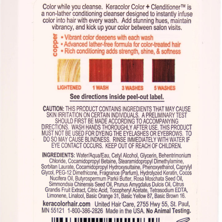 Keracolor Color + Clenditioner Copper Colour Shampoo 355ml