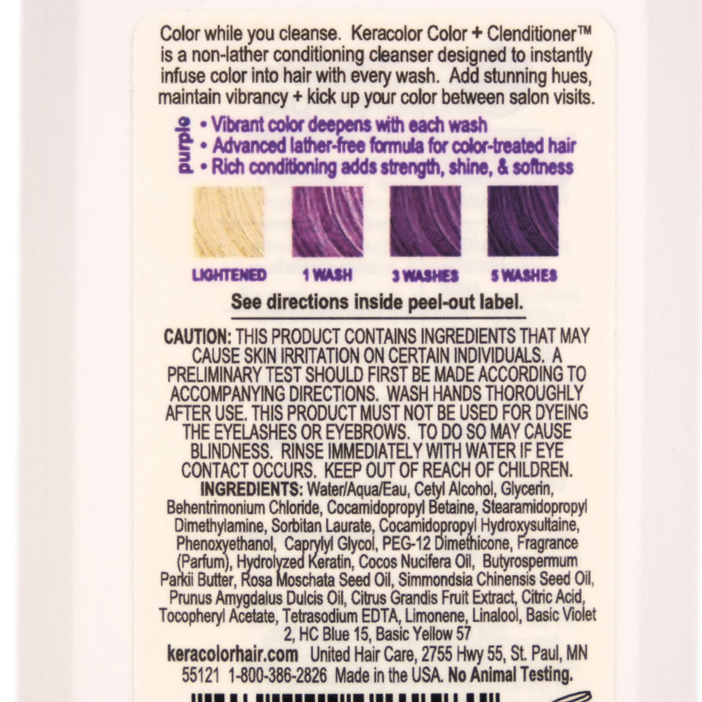 Keracolor Color + Clenditioner Purple Colour Shampoo 355ml