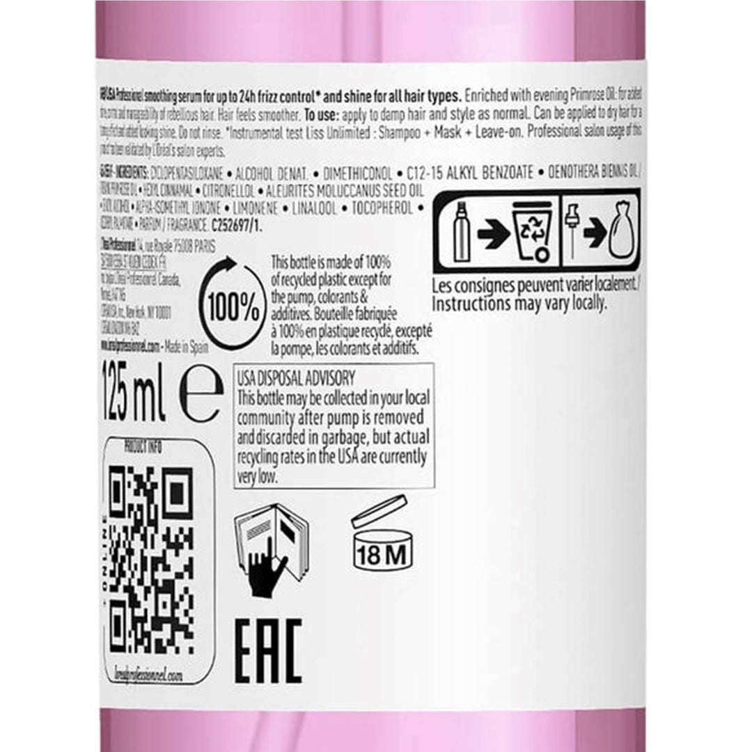 L'Oreal Liss Unlimited Professional Smoother Serum 125ml