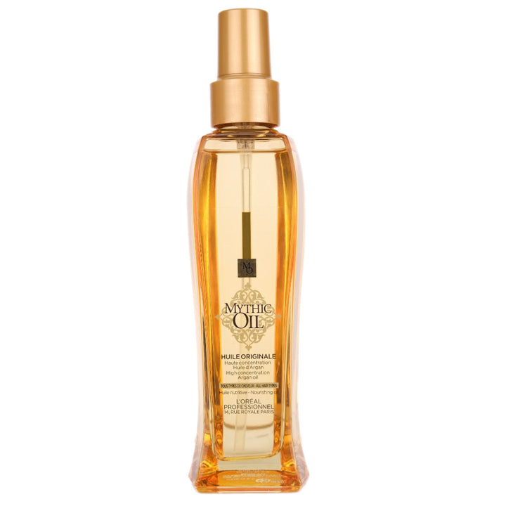L'Oreal Mythic Oil Huile Originale has argan oil, and is a multi-tasking nourishing oil and is ideal for detangling and illuminating the hair after shampooing before and after styiling.