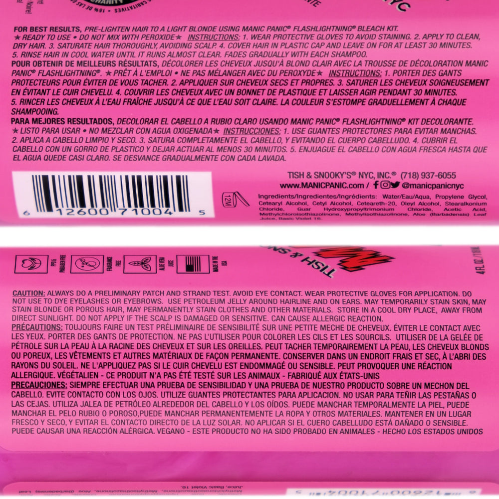 Manic Panic Cotton Candy Pink AmplifiedSemi-Permanent Hair Colour Dye Instructions