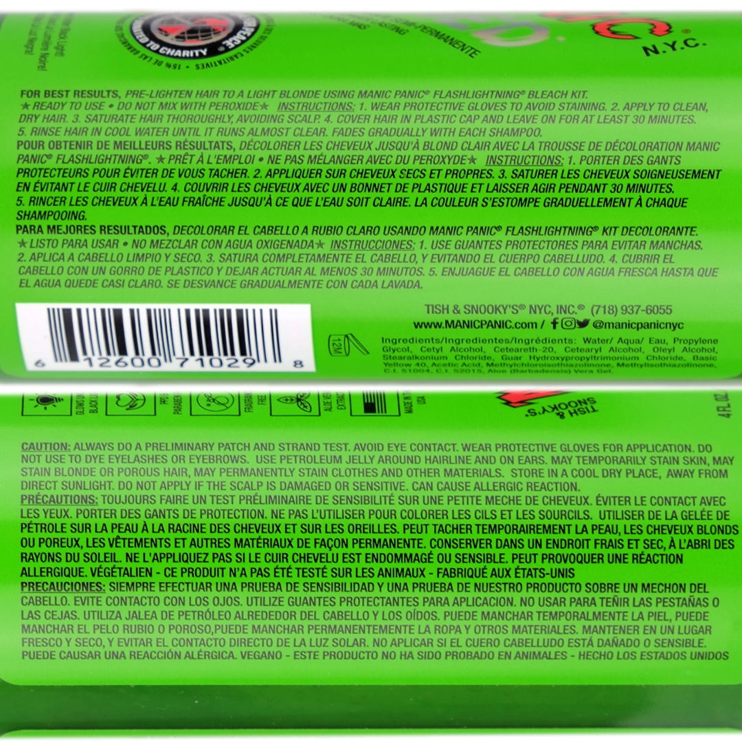 Manic Panic Electric Lizard Amplified Semi-Permanent Hair Colour Instructions
