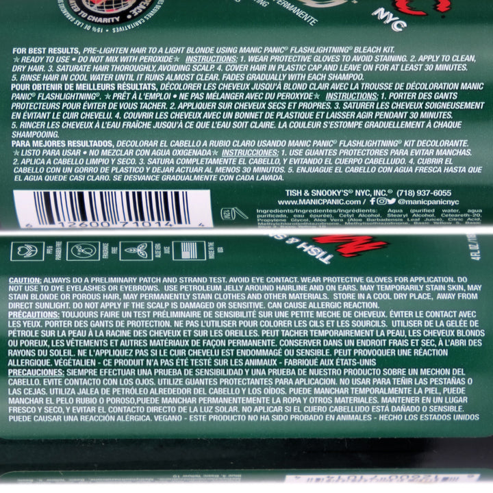 Manic Panic Green Envy Amplified Semi-Permanent Hair Colour Dye Instructions