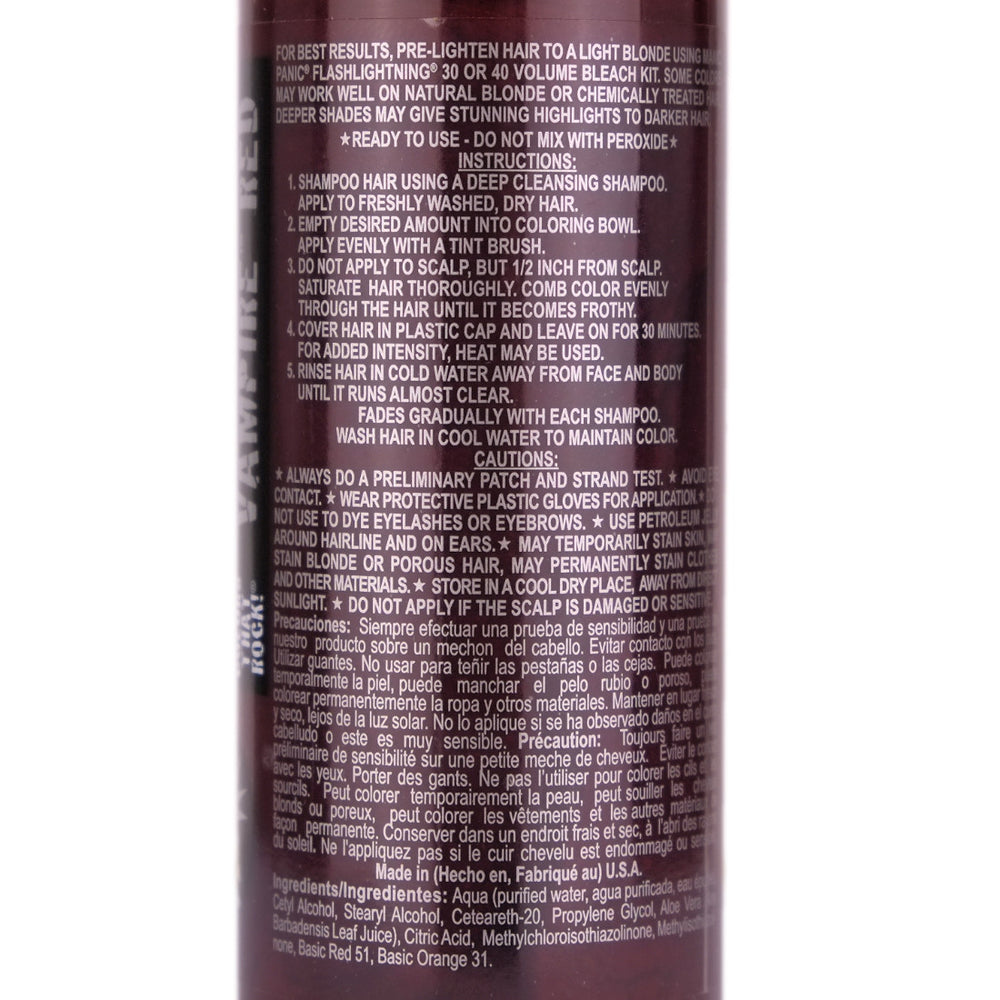 Manic Panic Vampire Red Amplified Semi-Permanent Hair Colour Details
