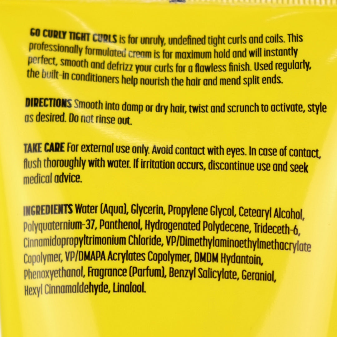 Marc Daniels Go Curly Tight Curls is used for unruly, undefined tight curls and coils.