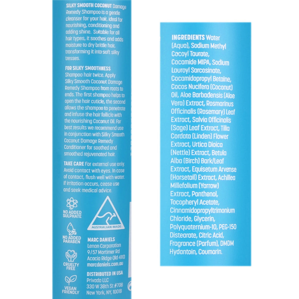 Marc Daniels Silky Smooth Coconut Damage Remedy Shampoo 300ml