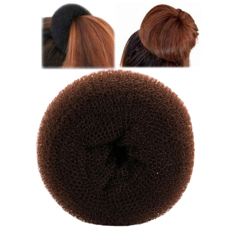 Medium Dark Brown Hair Bun Donut
