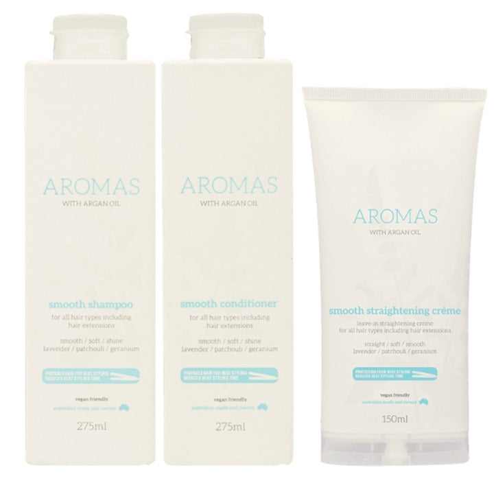 Nak Aromas Smooth Shampoo and Conditioner and Straightening Creme Trio